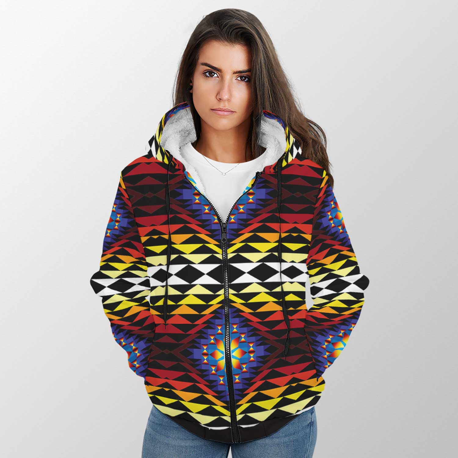 Sunset Blanket Sherpa Hoodie 49 Dzine