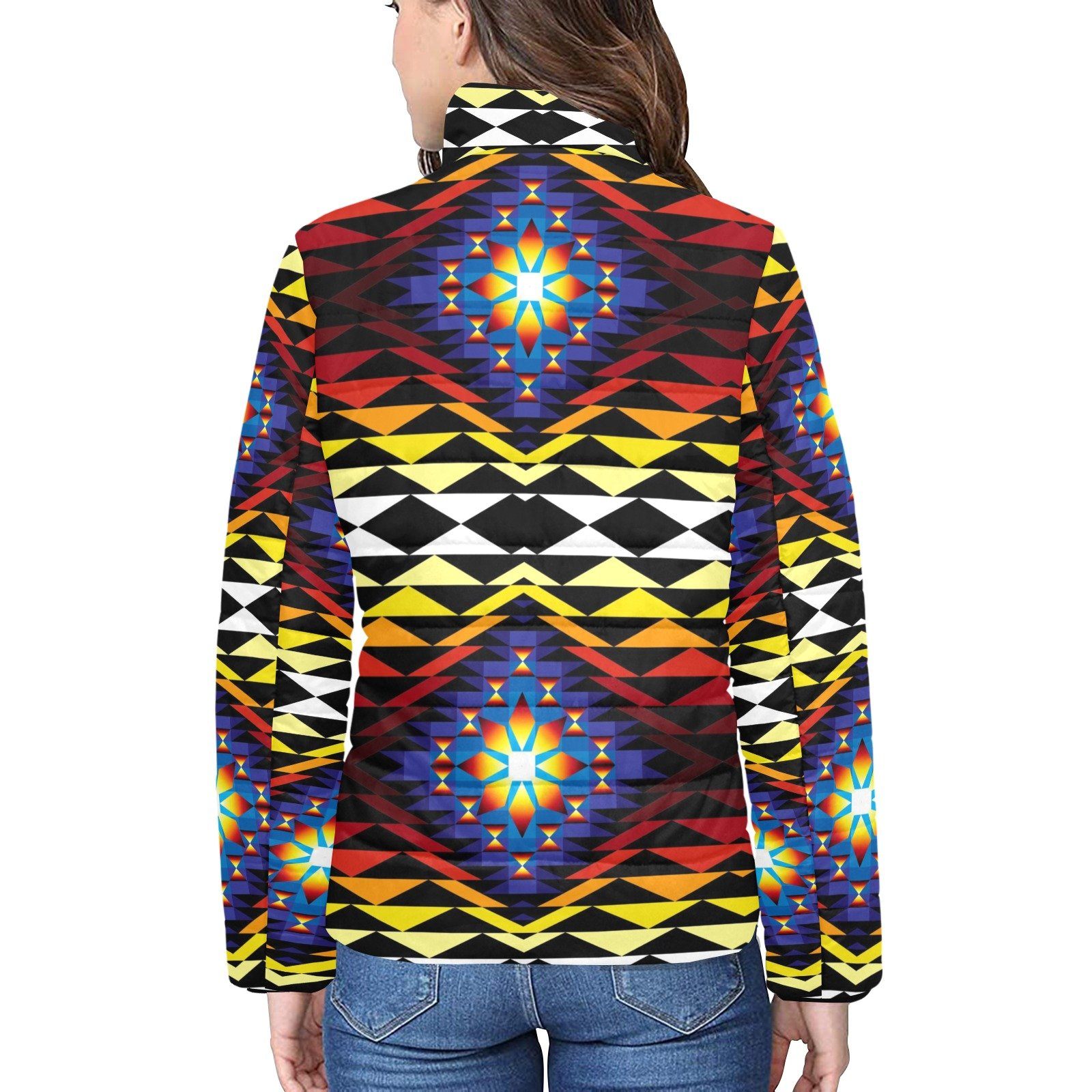 Sunset Blanket Women's Stand Collar Padded Jacket (Model H41) jacket e-joyer