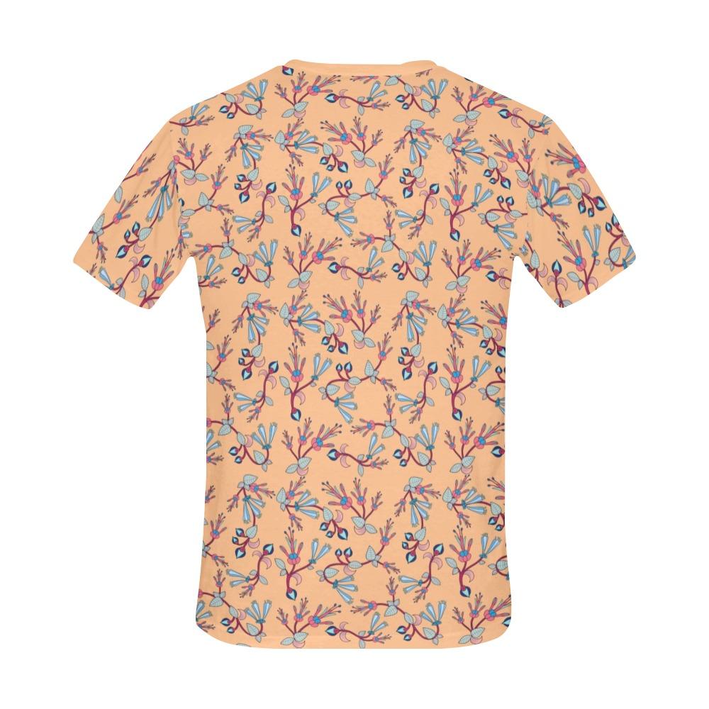Swift Floral Peach All Over Print T-Shirt for Men (USA Size) (Model T40) All Over Print T-Shirt for Men (T40) e-joyer