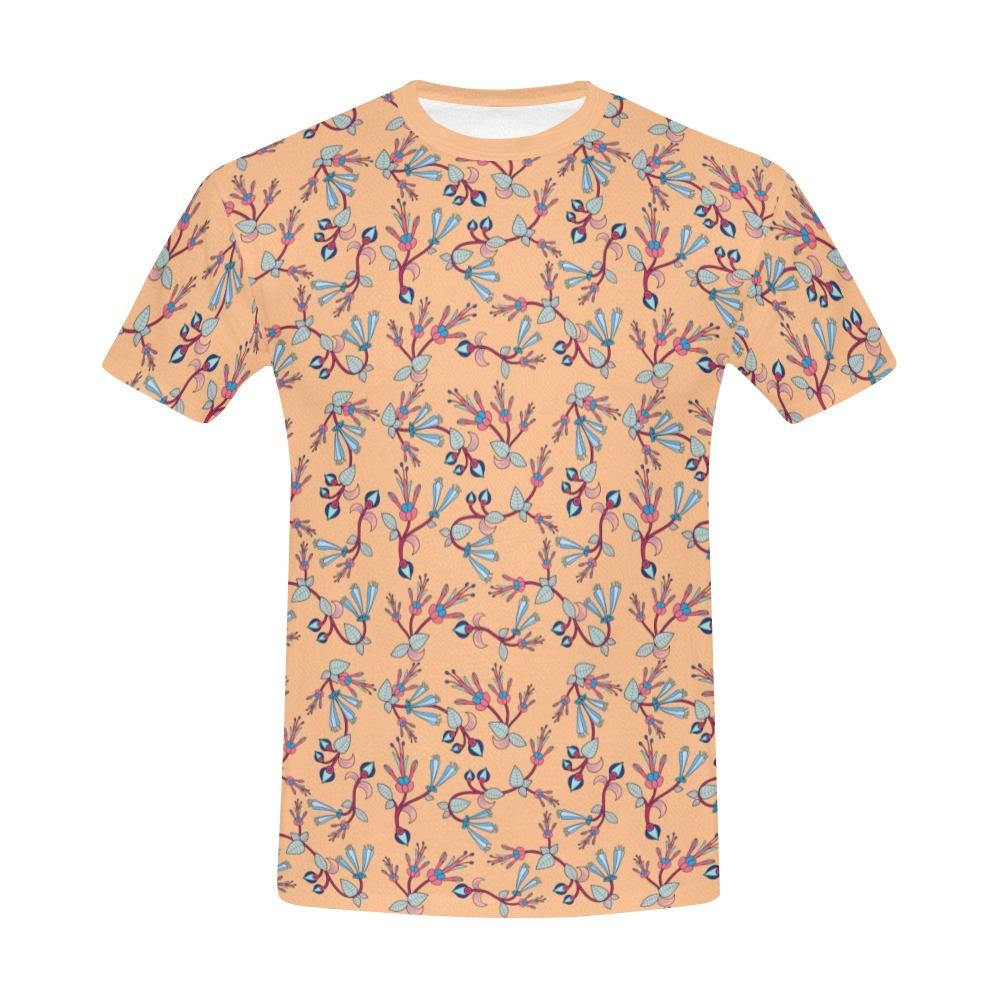 Swift Floral Peach All Over Print T-Shirt for Men (USA Size) (Model T40) All Over Print T-Shirt for Men (T40) e-joyer