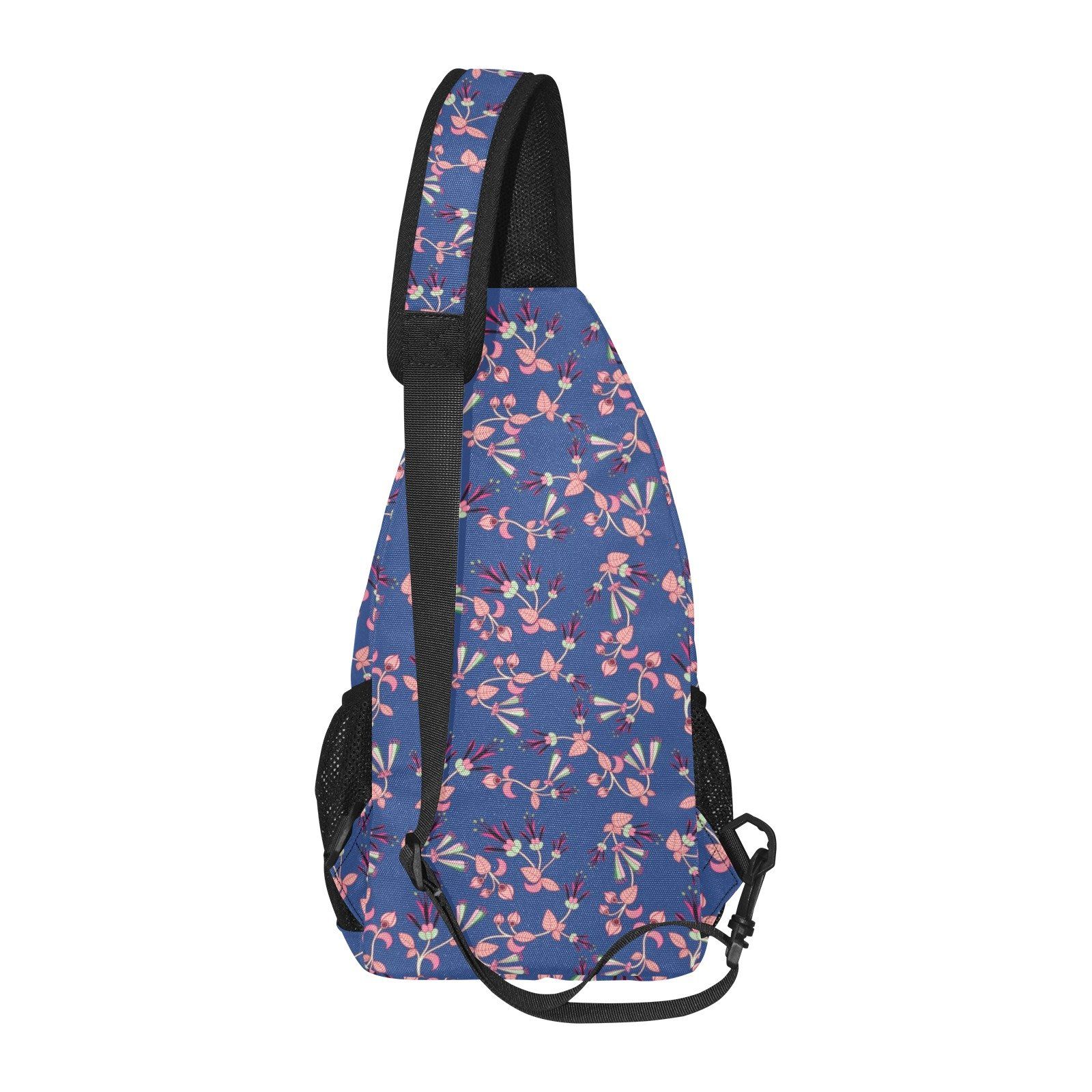 Swift Floral Peach Blue All Over Print Chest Bag (Model 1719) All Over Print Chest Bag (1719) e-joyer