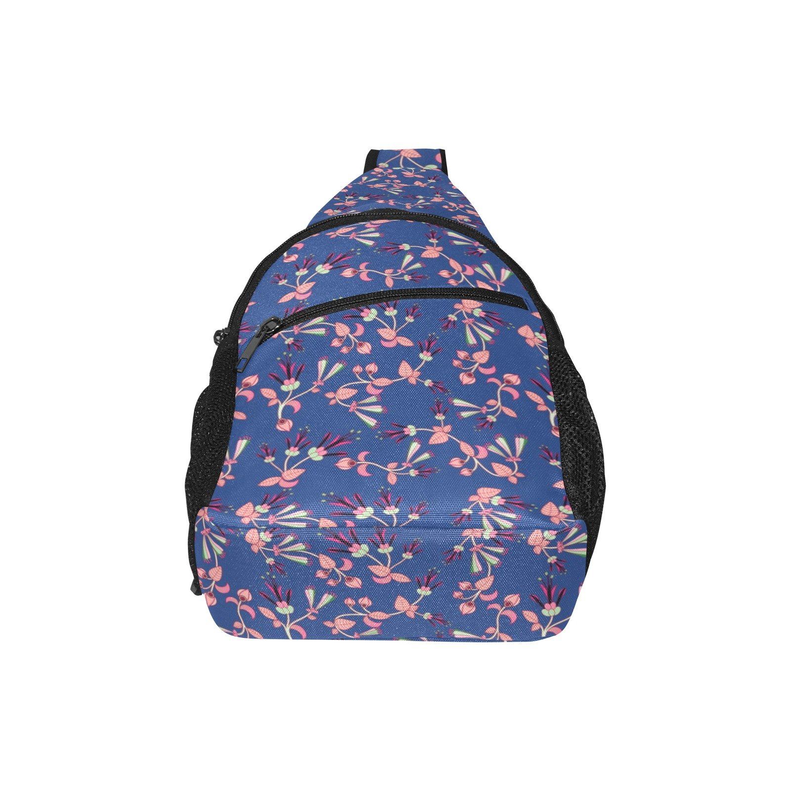 Swift Floral Peach Blue All Over Print Chest Bag (Model 1719) All Over Print Chest Bag (1719) e-joyer