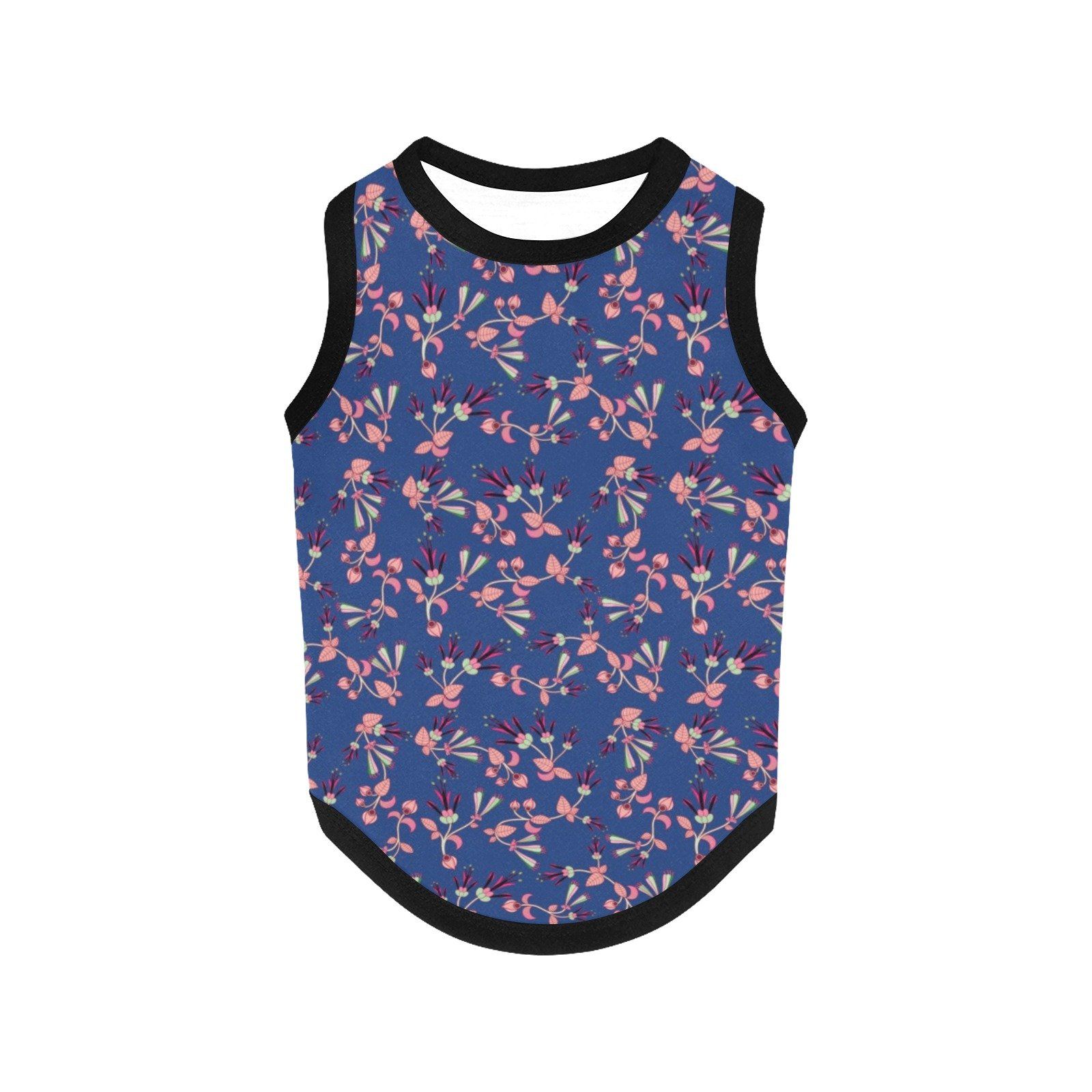 Swift Floral Peach Blue All Over Print Pet Tank Top Pet Tank Top e-joyer
