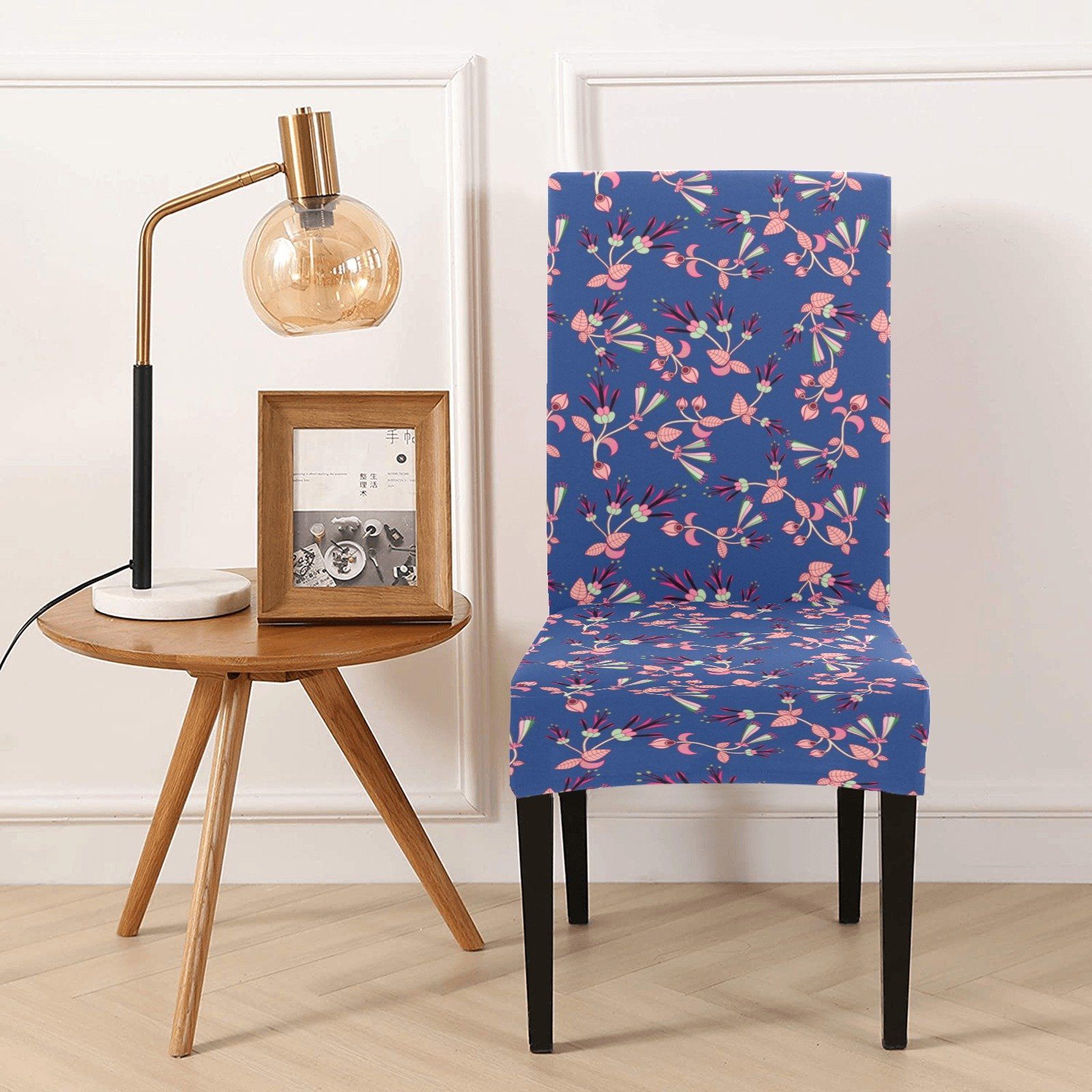 Blue floral dining discount chairs