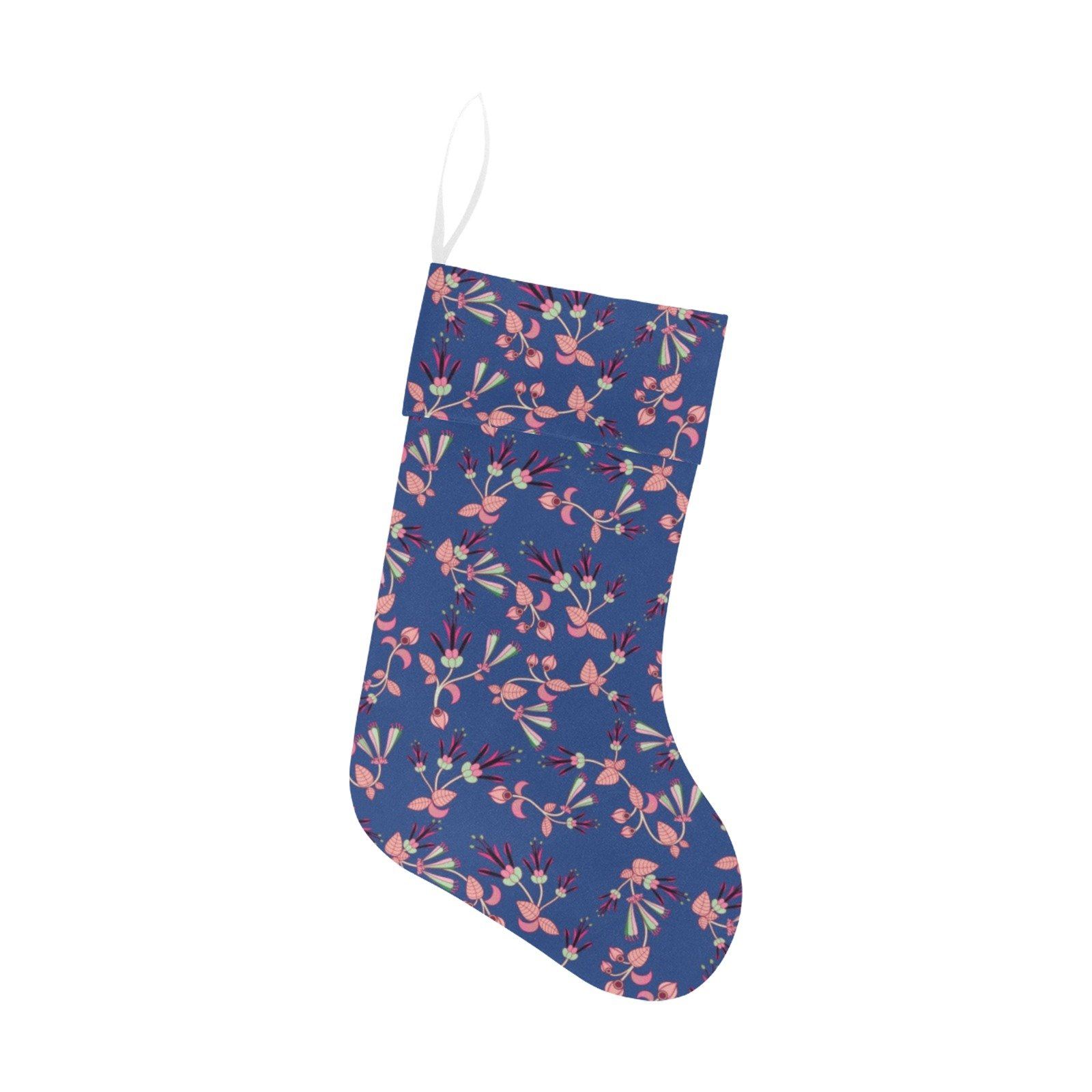 Swift Floral Peach Blue Christmas Stocking holiday stocking e-joyer