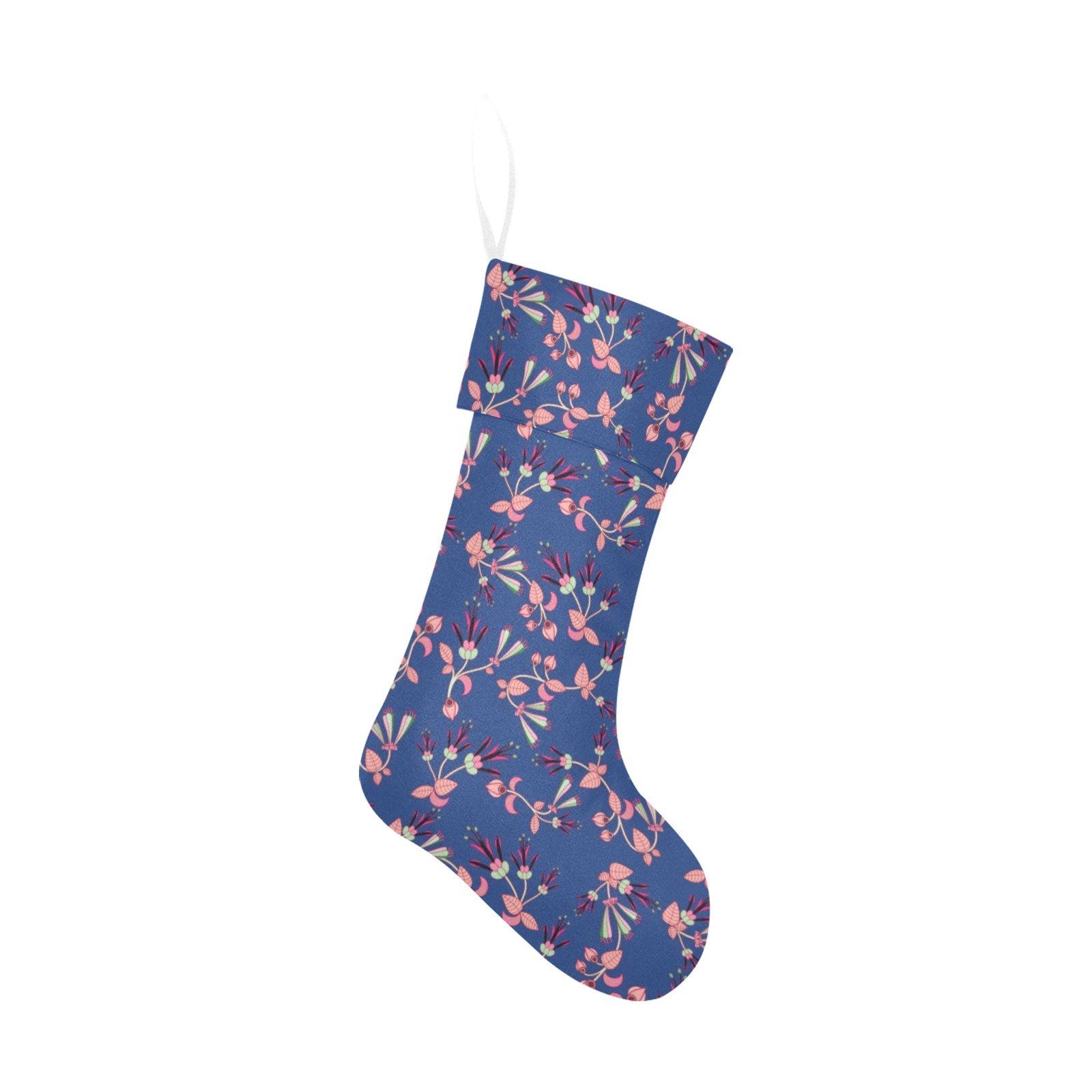 Swift Floral Peach Blue Christmas Stocking holiday stocking e-joyer