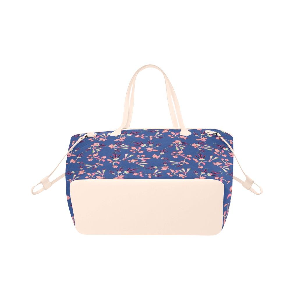 Swift Floral Peach Blue Clover Canvas Tote Bag (Model 1661) Clover Canvas Tote Bag (1661) e-joyer
