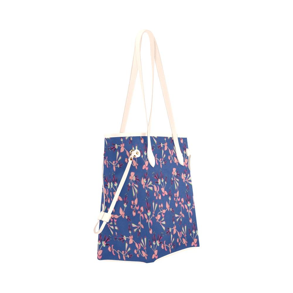 Swift Floral Peach Blue Clover Canvas Tote Bag (Model 1661) Clover Canvas Tote Bag (1661) e-joyer