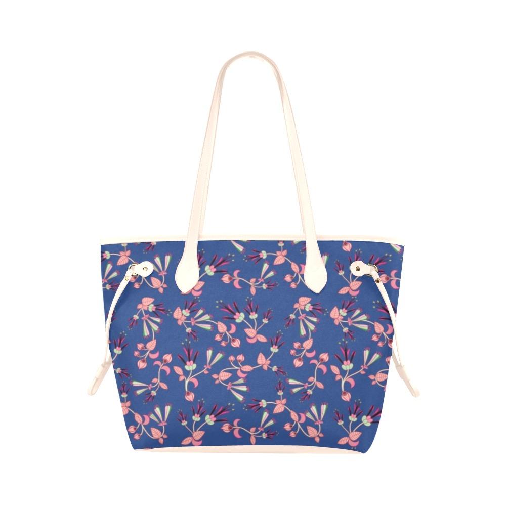 Swift Floral Peach Blue Clover Canvas Tote Bag (Model 1661) Clover Canvas Tote Bag (1661) e-joyer