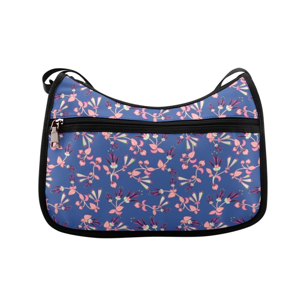 Swift Floral Peach Blue Crossbody Bags (Model 1616) Crossbody Bags (1616) e-joyer