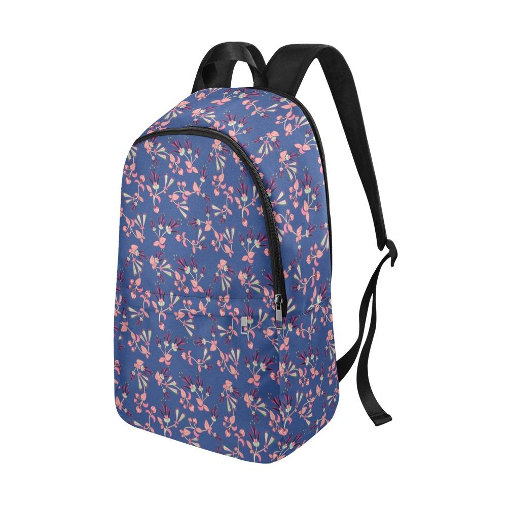 Swift Floral Peach Blue Fabric Backpack for Adult (Model 1659) Casual Backpack for Adult (1659) e-joyer