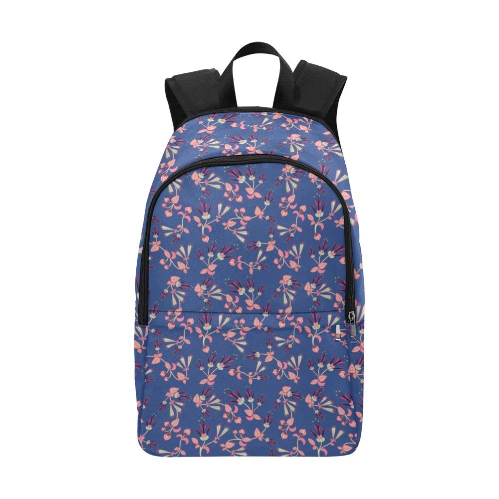 Swift Floral Peach Blue Fabric Backpack for Adult (Model 1659) Casual Backpack for Adult (1659) e-joyer