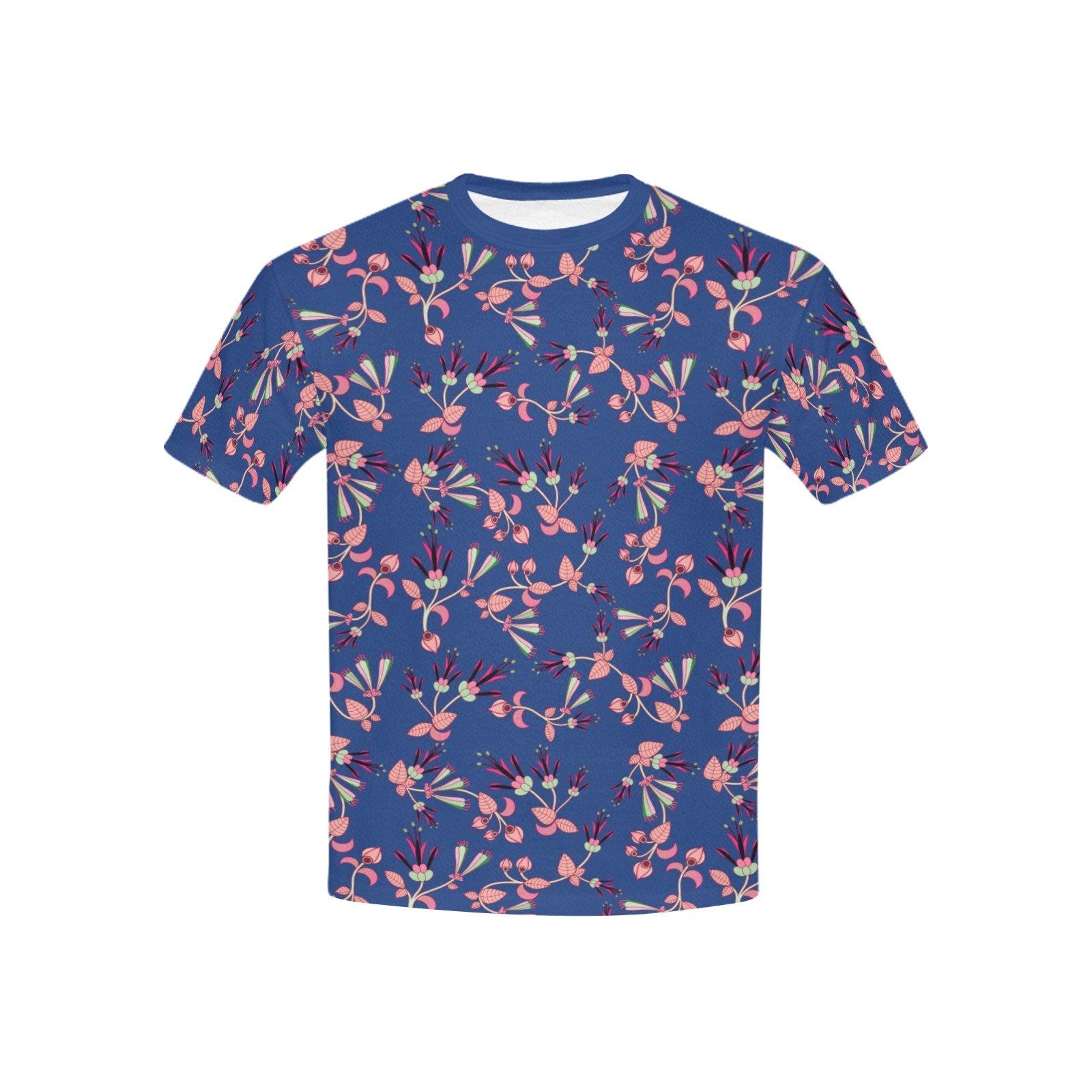 Swift Floral Peach Blue Kids' All Over Print T-shirt (USA Size) (Model T40) All Over Print T-shirt for Kid (T40) e-joyer 