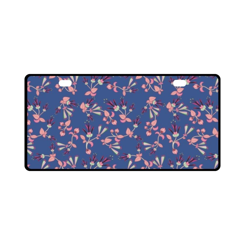 Swift Floral Peach Blue License Plate License Plate e-joyer