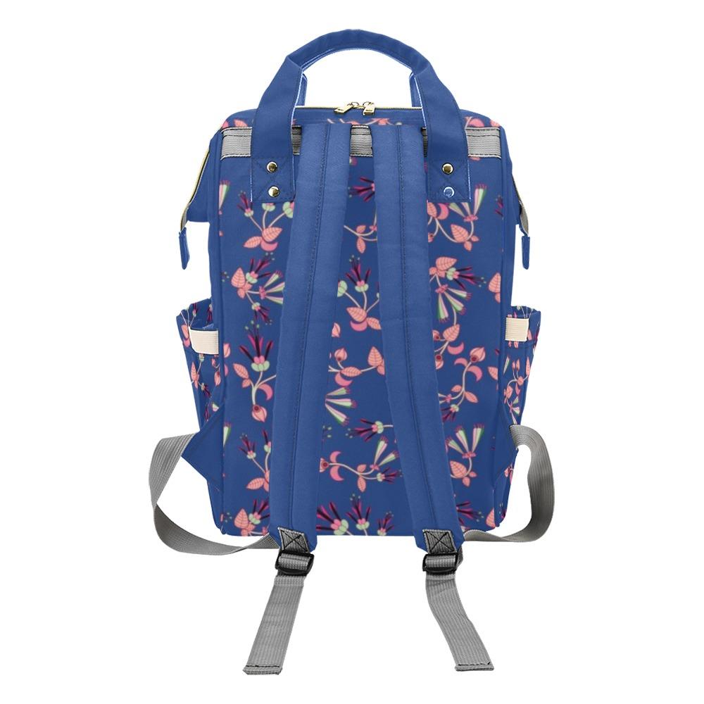 Swift Floral Peach Blue Multi-Function Diaper Backpack/Diaper Bag (Model 1688) bag e-joyer