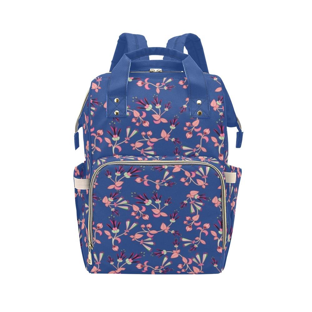 Swift Floral Peach Blue Multi-Function Diaper Backpack/Diaper Bag (Model 1688) bag e-joyer