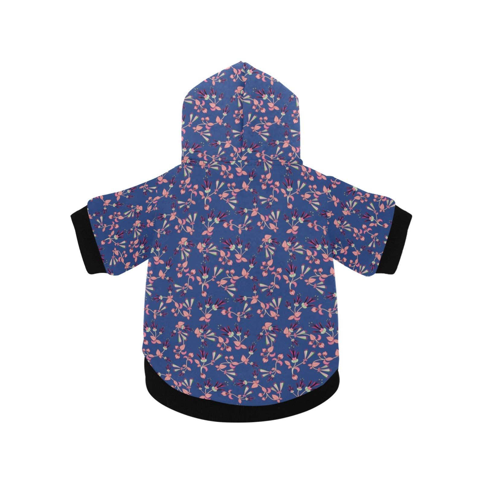 Swift Floral Peach Blue Pet Dog Hoodie Pet Dog Hoodie e-joyer