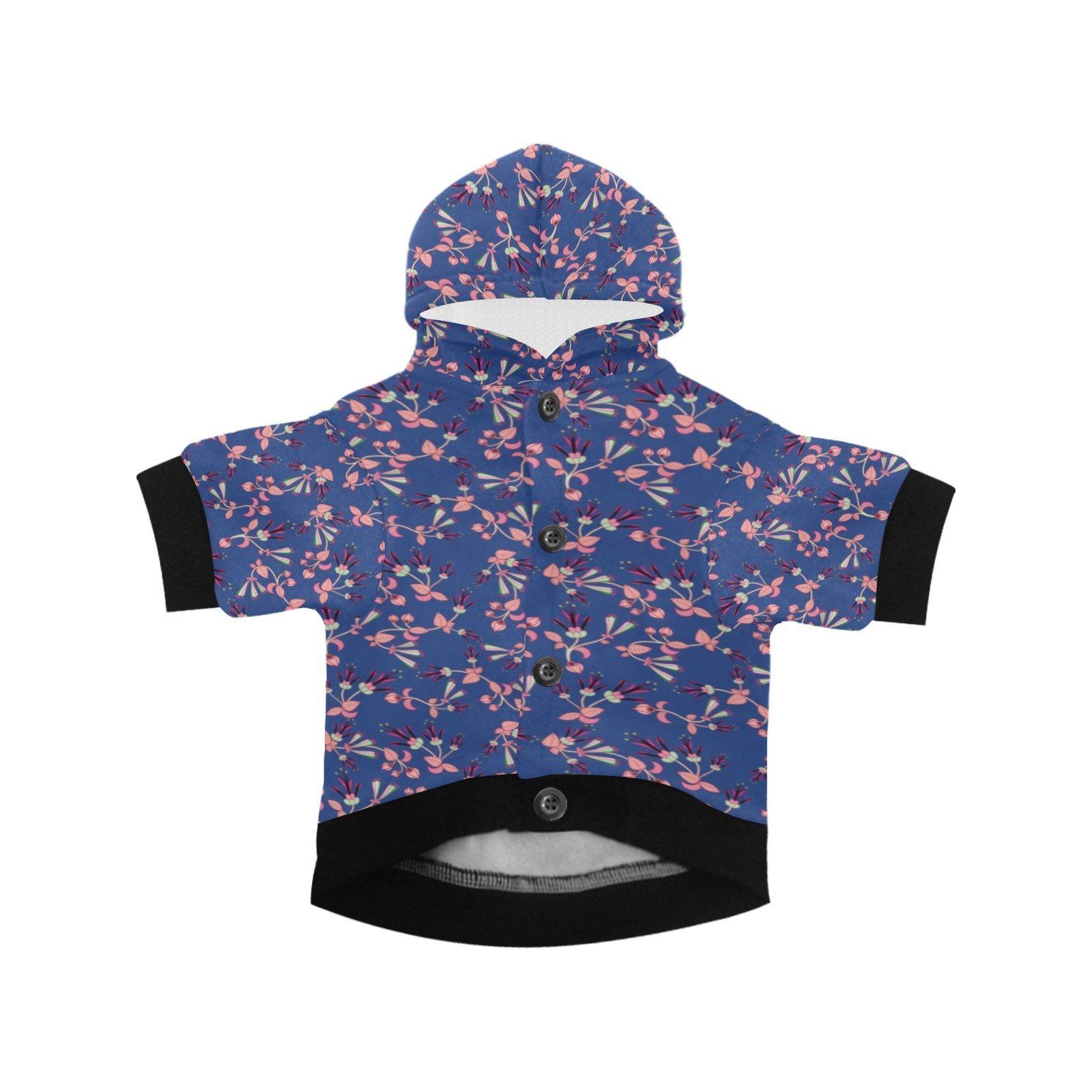 Swift Floral Peach Blue Pet Dog Hoodie Pet Dog Hoodie e-joyer