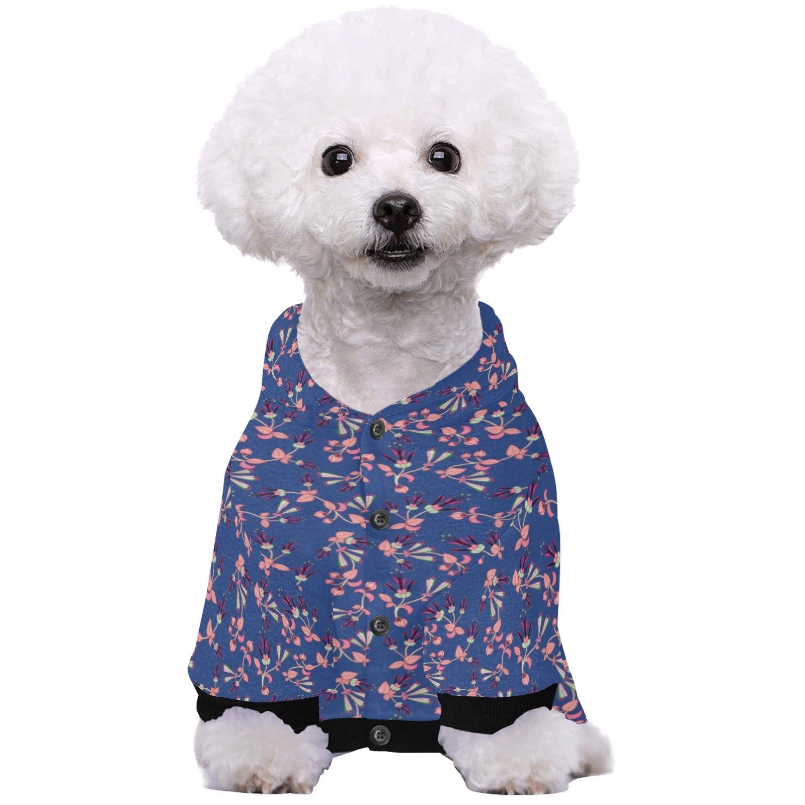 Swift Floral Peach Blue Pet Dog Hoodie Pet Dog Hoodie e-joyer