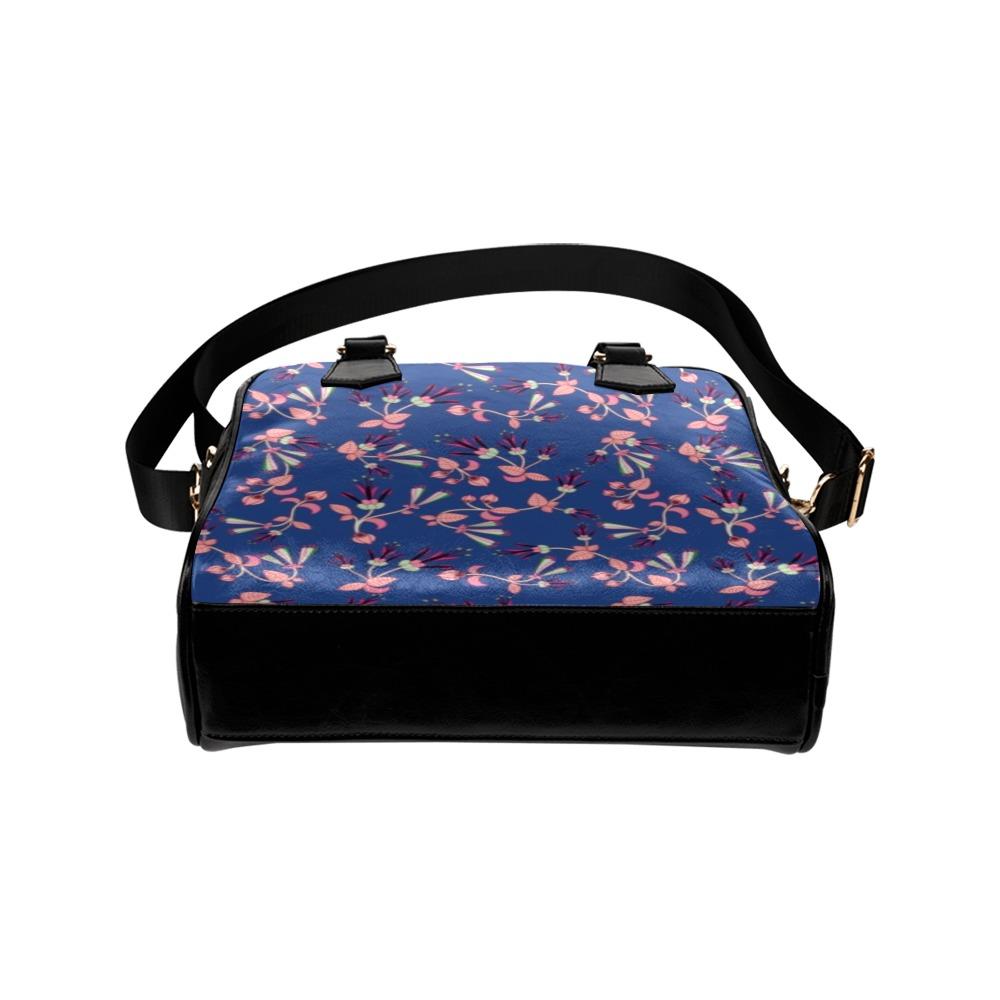 Swift Floral Peach Blue Shoulder Handbag (Model 1634) Shoulder Handbags (1634) e-joyer