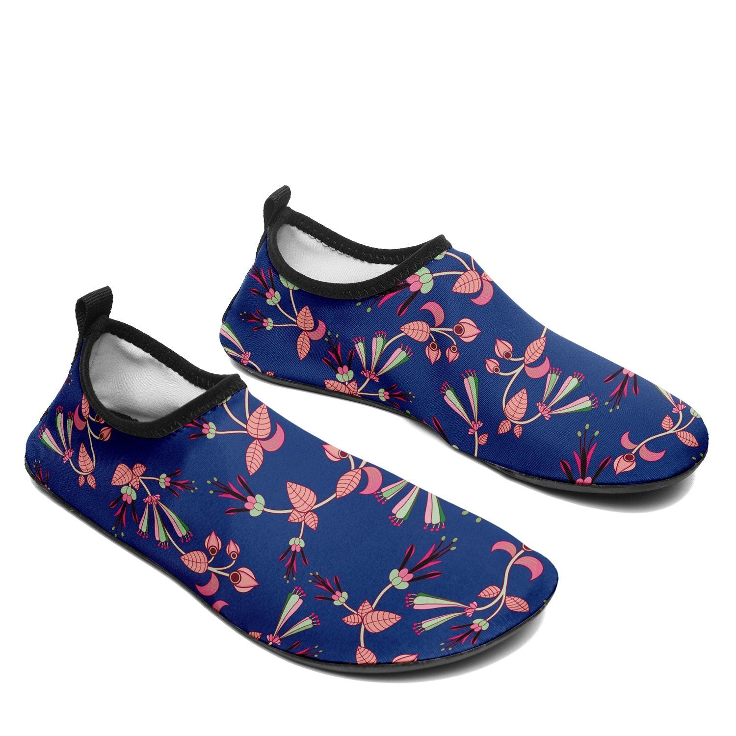 Swift Floral Peach Blue Sockamoccs Slip On Shoes Herman