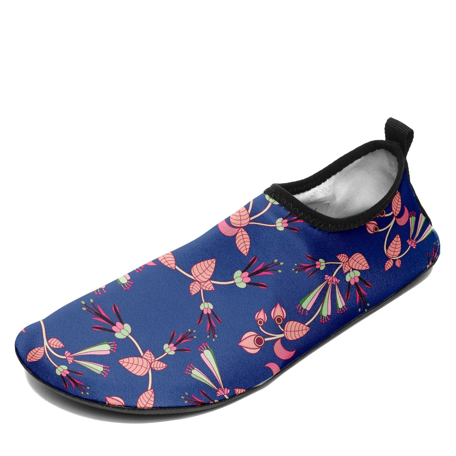 Swift Floral Peach Blue Sockamoccs Slip On Shoes Herman