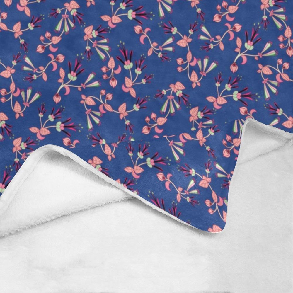 Swift Floral Peach Blue Ultra-Soft Micro Fleece Blanket 40"x50" Ultra-Soft Blanket 40''x50'' e-joyer
