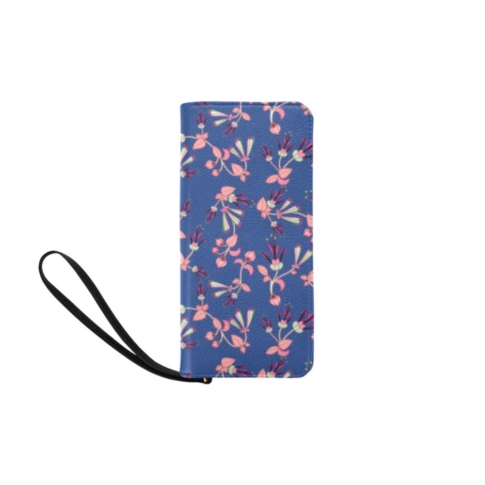 Swift Floral Peach Blue Women's Clutch Purse (Model 1637) Women's Clutch Purse (1637) e-joyer