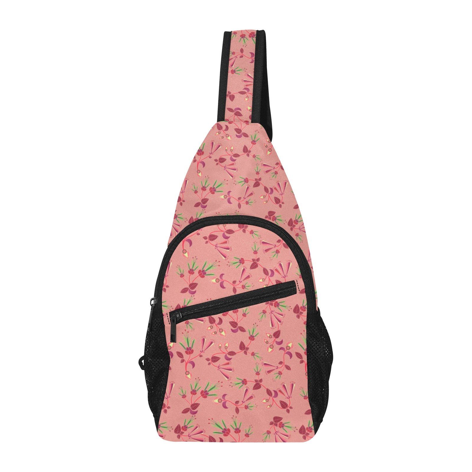 Swift Floral Peach Rouge Remix All Over Print Chest Bag (Model 1719) All Over Print Chest Bag (1719) e-joyer 