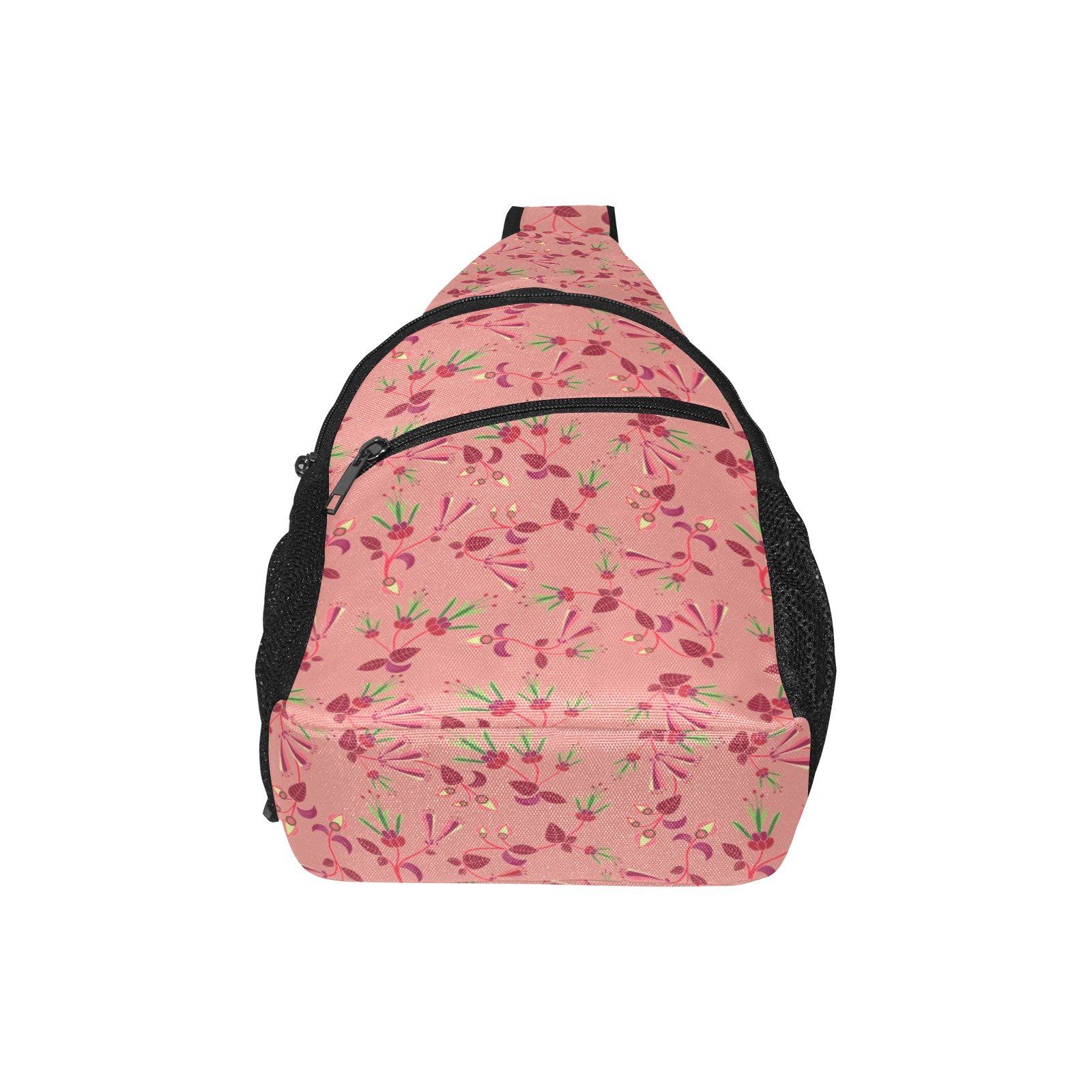 Swift Floral Peach Rouge Remix All Over Print Chest Bag (Model 1719) All Over Print Chest Bag (1719) e-joyer