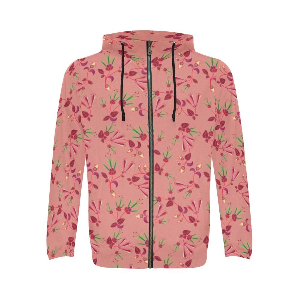 Swift Floral Peach Rouge Remix All Over Print Full Zip Hoodie for Men (Model H14) All Over Print Full Zip Hoodie for Men (H14) e-joyer