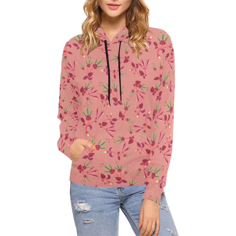 Swift Floral Peach Rouge Remix All Over Print Hoodie for Women (USA Size) (Model H13) All Over Print Hoodie for Women (H13) e-joyer