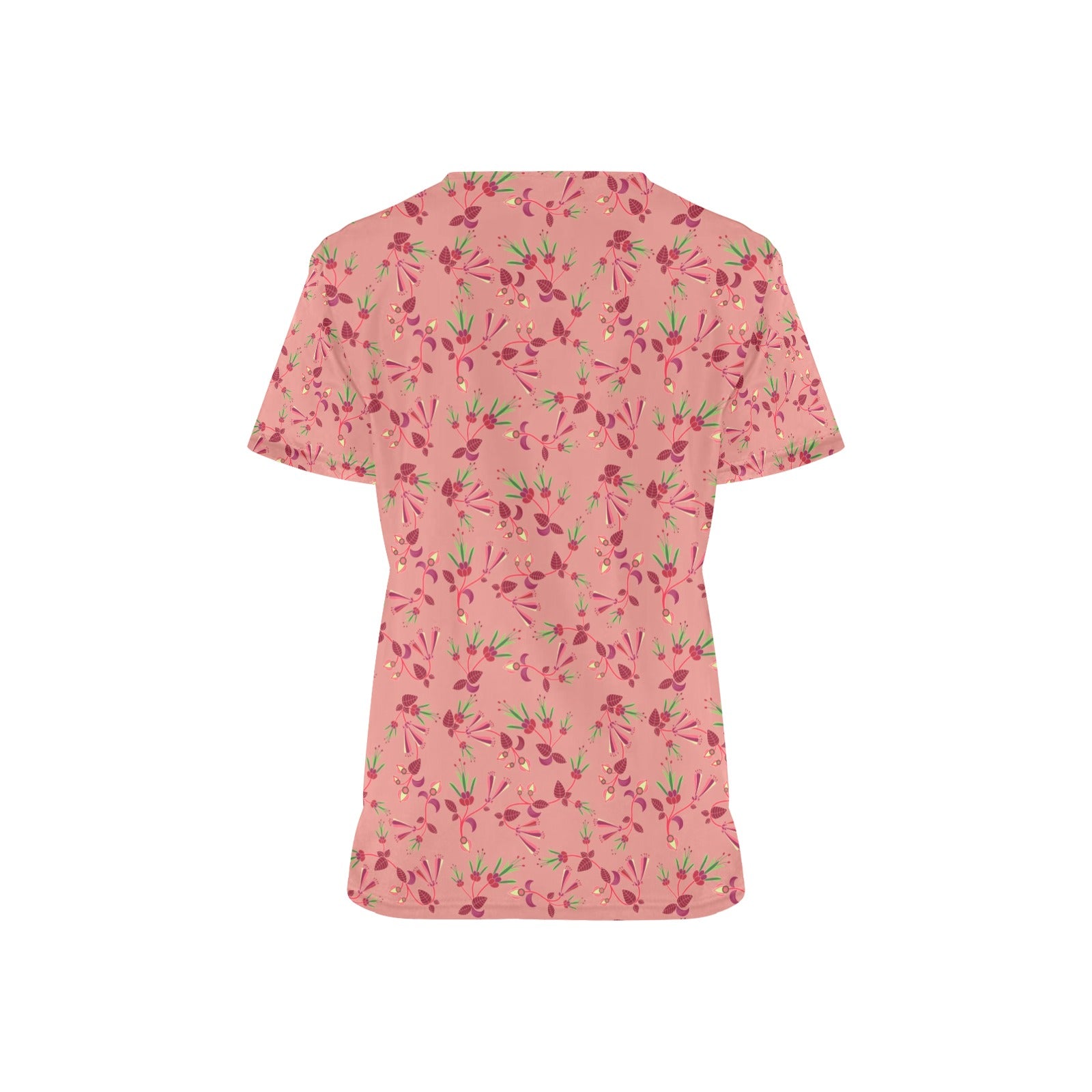 Swift Floral Peach Rouge Remix All Over Print Scrub Top Scrub Top e-joyer