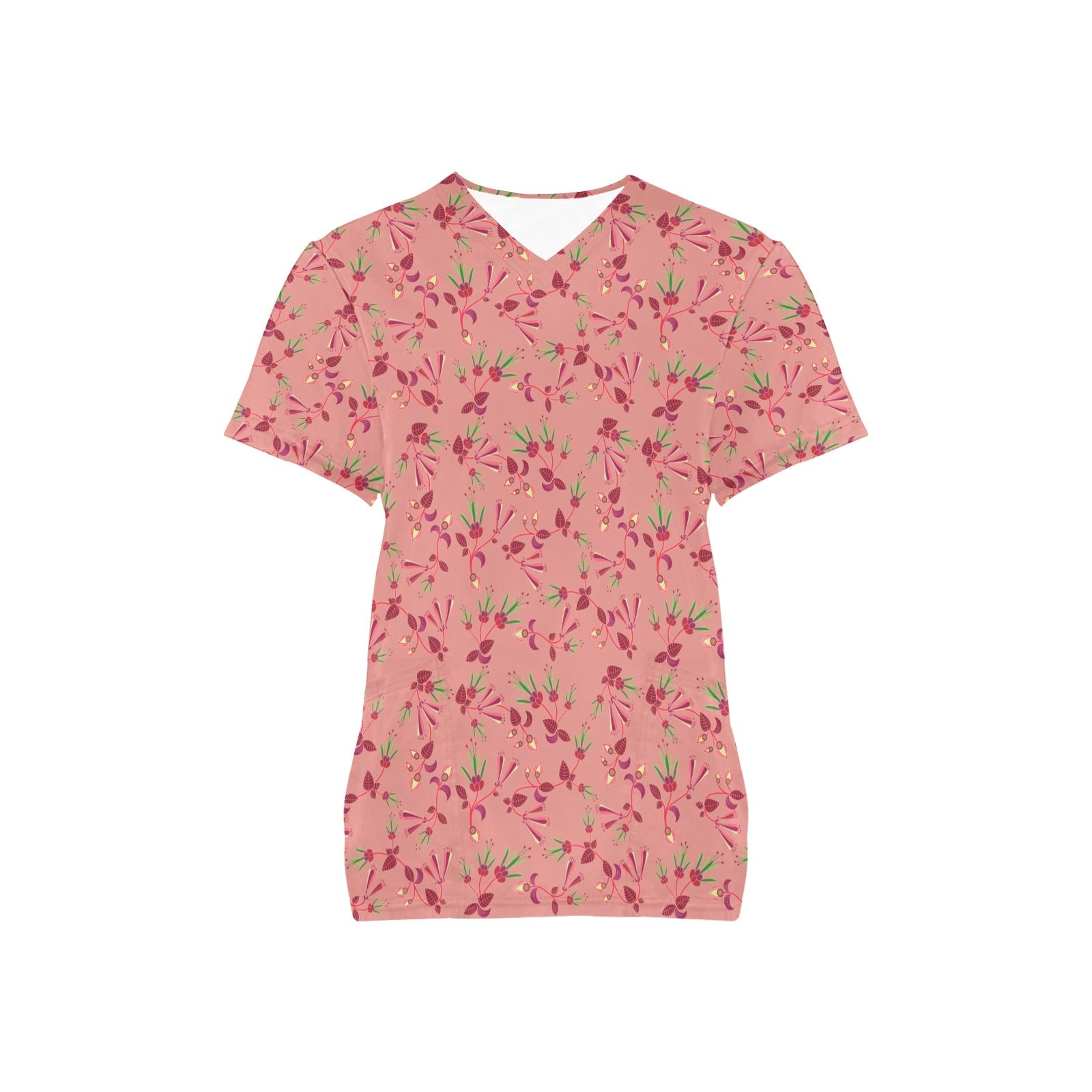 Swift Floral Peach Rouge Remix All Over Print Scrub Top Scrub Top e-joyer