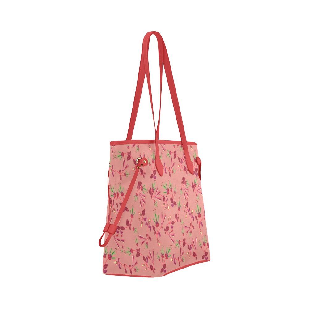 Swift Floral Peach Rouge Remix Clover Canvas Tote Bag (Model 1661) Clover Canvas Tote Bag (1661) e-joyer