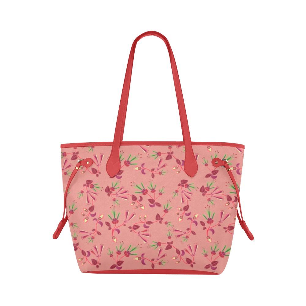 Swift Floral Peach Rouge Remix Clover Canvas Tote Bag (Model 1661) Clover Canvas Tote Bag (1661) e-joyer