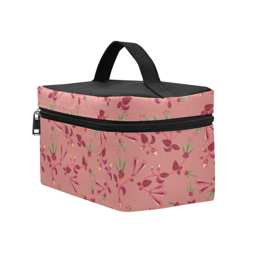 Swift Floral Peach Rouge Remix Cosmetic Bag/Large (Model 1658) bag e-joyer