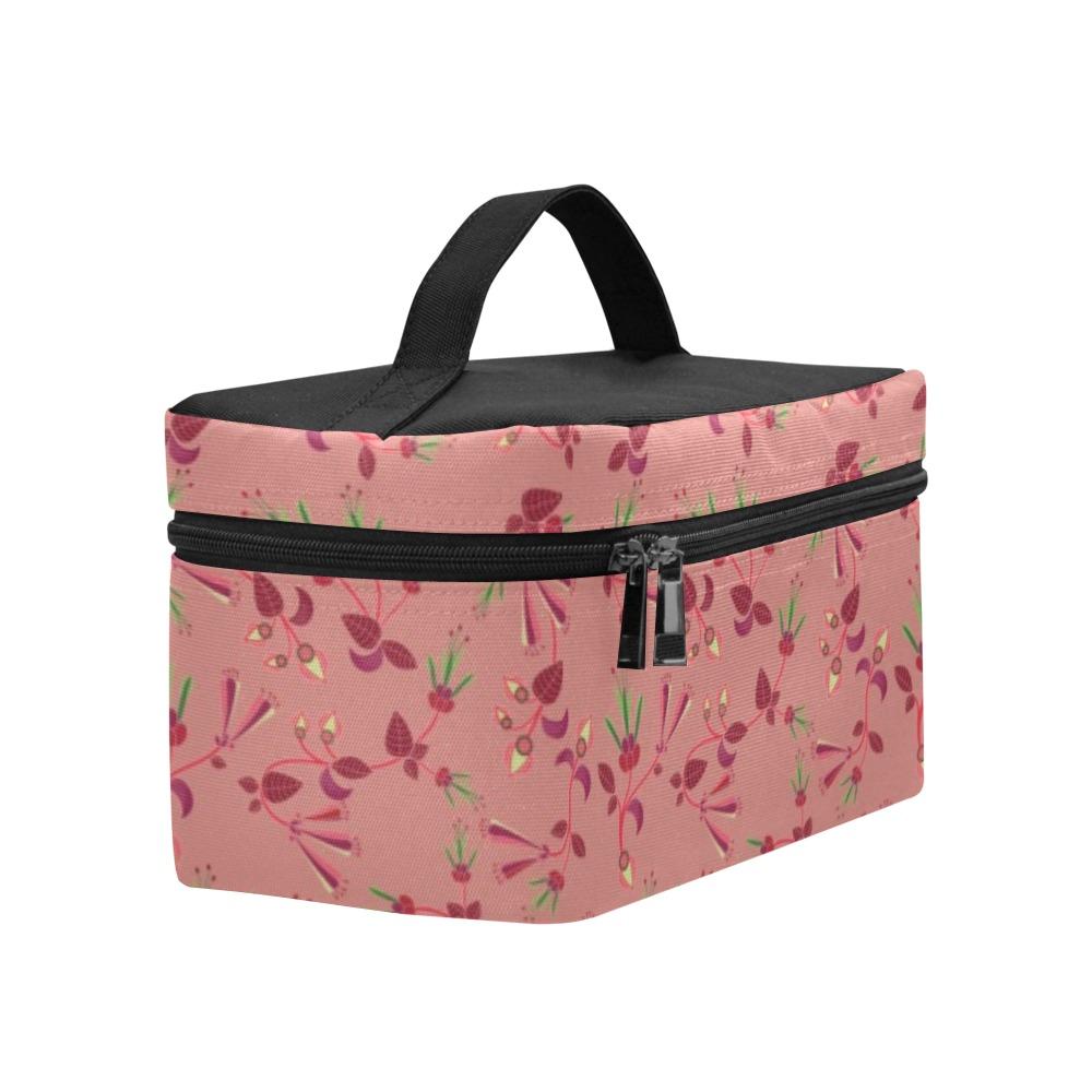 Swift Floral Peach Rouge Remix Cosmetic Bag/Large (Model 1658) bag e-joyer