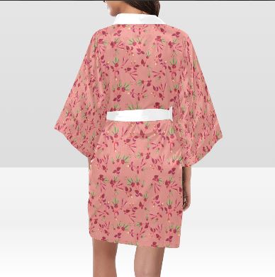 Swift Floral Peach Rouge Remix Kimono Robe Artsadd