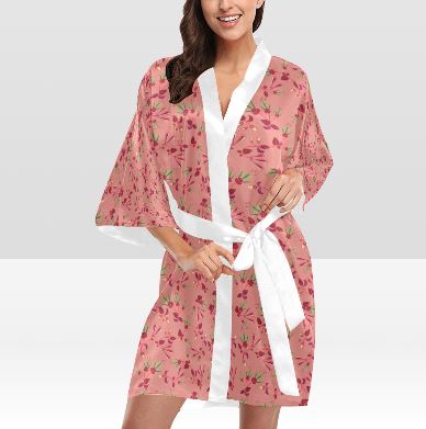 Swift Floral Peach Rouge Remix Kimono Robe Artsadd