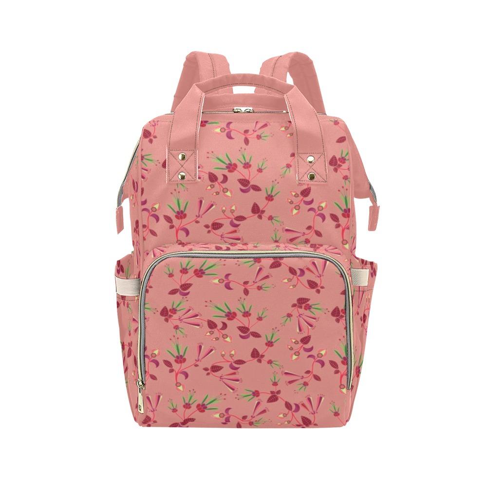 Swift Floral Peach Rouge Remix Multi-Function Diaper Backpack/Diaper Bag (Model 1688) bag e-joyer