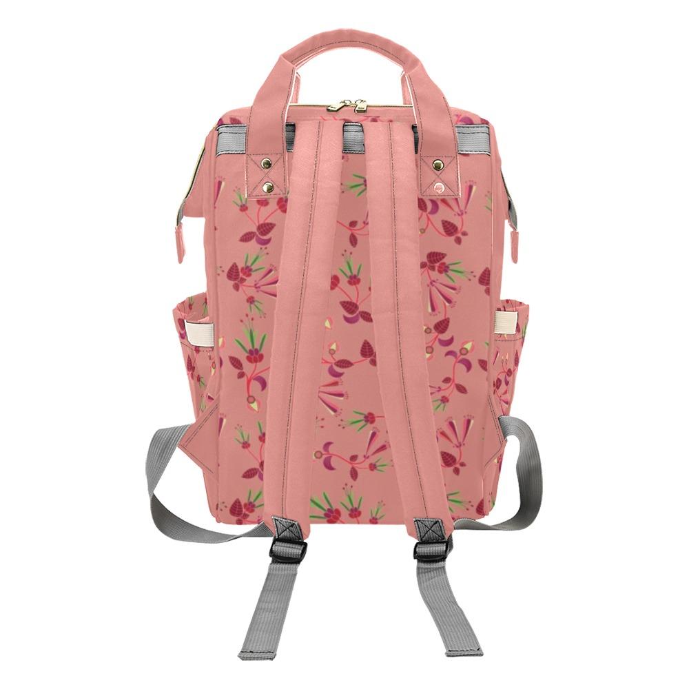 Swift Floral Peach Rouge Remix Multi-Function Diaper Backpack/Diaper Bag (Model 1688) bag e-joyer