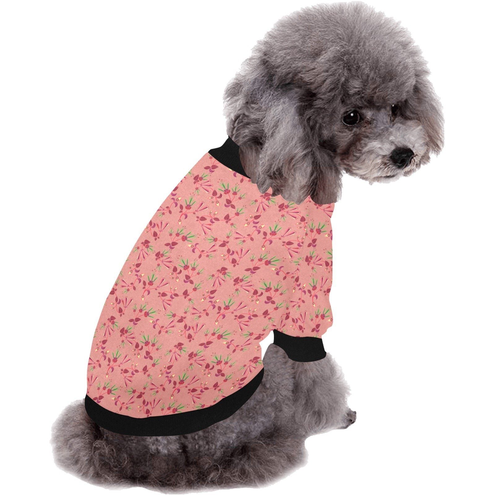Swift Floral Peach Rouge Remix Pet Dog Round Neck Shirt Pet Dog Round Neck Shirt e-joyer 