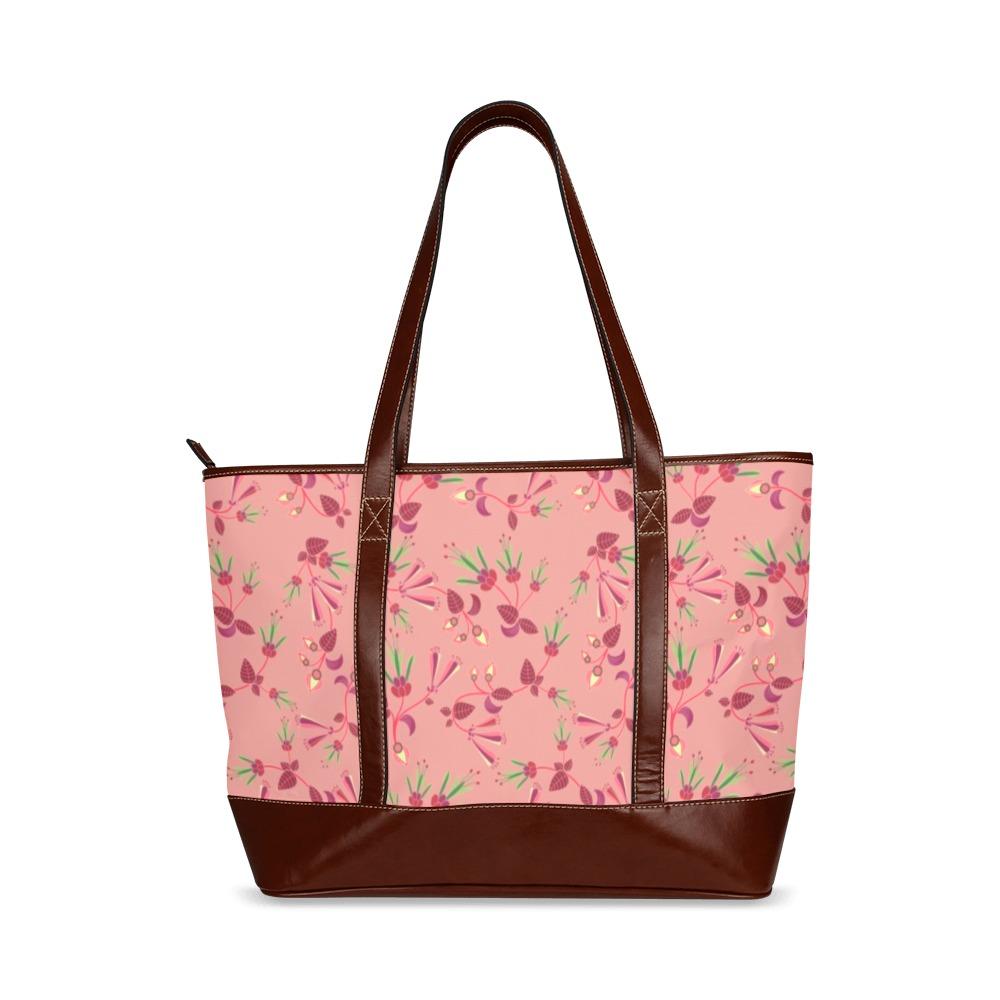 Swift Floral Peach Rouge Remix Tote Handbag (Model 1642) Tote Handbags (1642) e-joyer