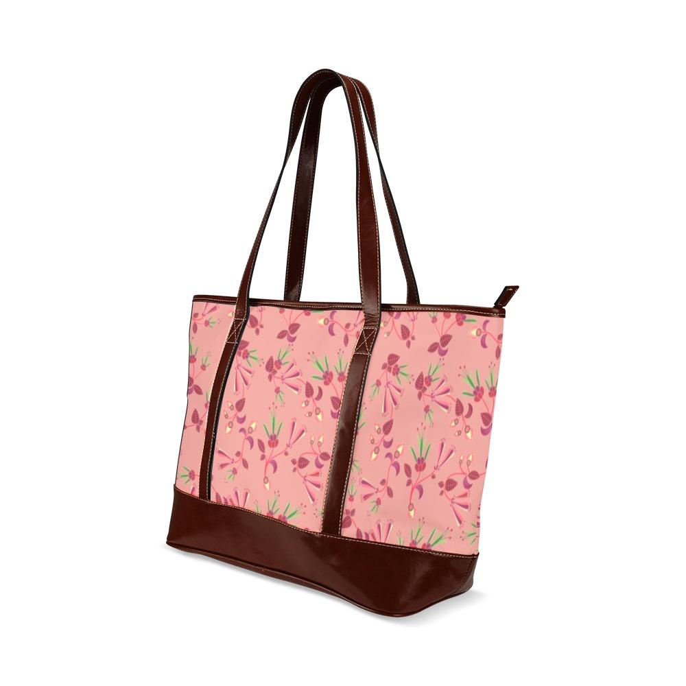Swift Floral Peach Rouge Remix Tote Handbag (Model 1642) Tote Handbags (1642) e-joyer