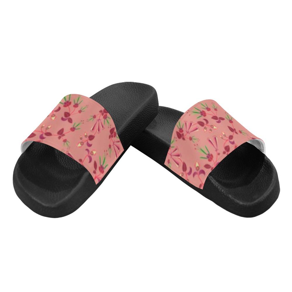 Swift Floral Peach Rouge Remix Women's Slide Sandals (Model 057) Women's Slide Sandals (057) e-joyer