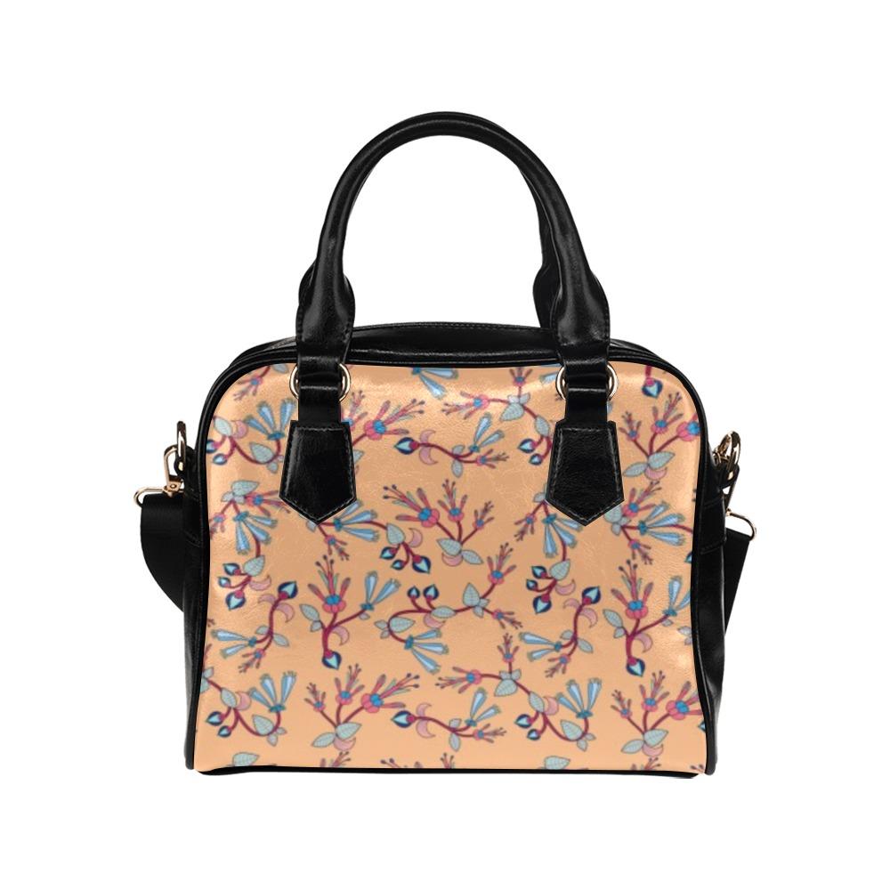 Swift Floral Peach Shoulder Handbag (Model 1634) Shoulder Handbags (1634) e-joyer