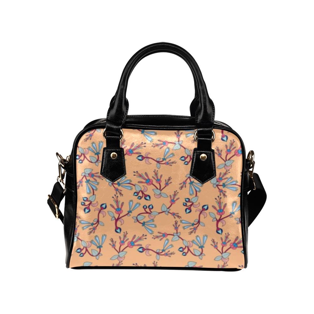 Swift Floral Peach Shoulder Handbag (Model 1634) Shoulder Handbags (1634) e-joyer