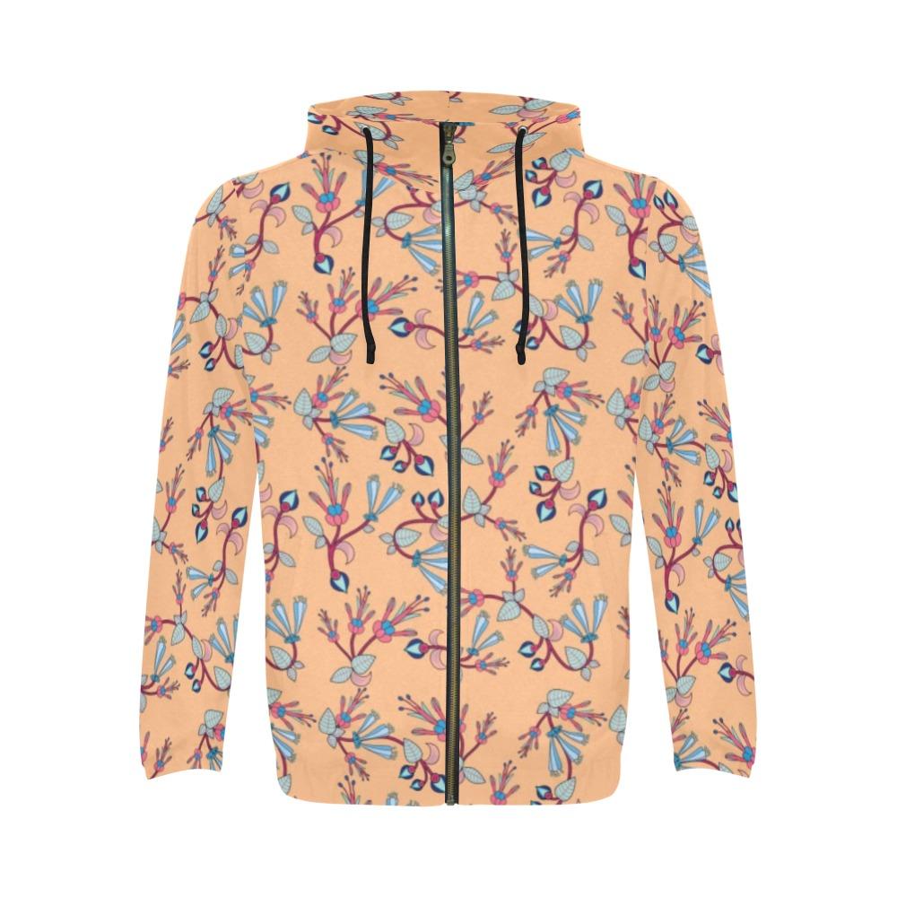 Swift Floral Peache All Over Print Full Zip Hoodie for Men (Model H14) All Over Print Full Zip Hoodie for Men (H14) e-joyer