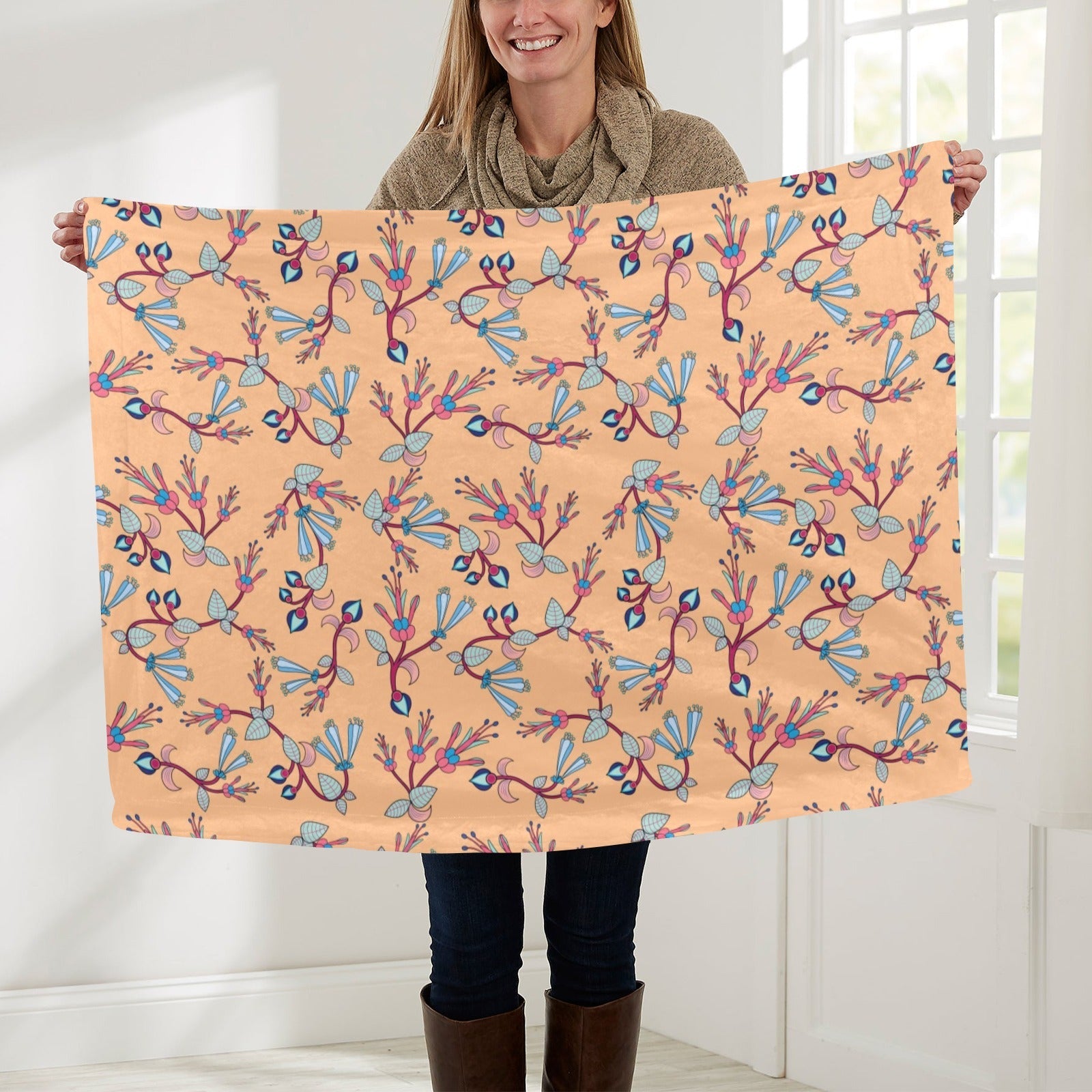 Swift Floral Peache Baby Blanket 30"x40" Baby Blanket 30"x40" e-joyer